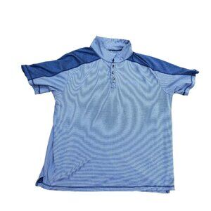 COLUMBIA Moisture Wicking Polo Shirt Men's 2XL Blue Hiking Short Sleeve​​​